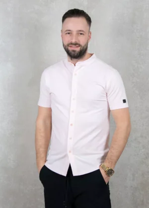 AB Lifestyle button up short-sleeve barely pink