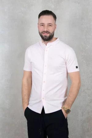 AB Lifestyle button up short-sleeve barely pink