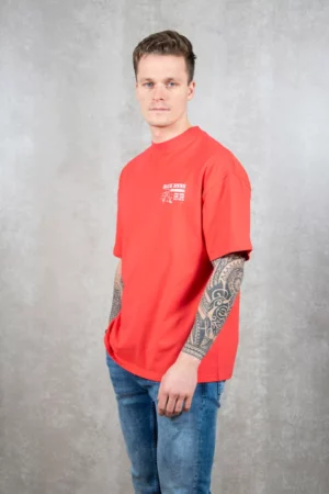 Black Bananas red light tee red