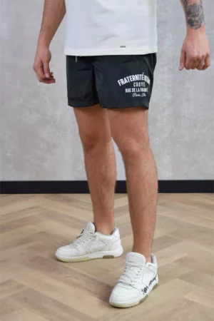 Croyez fraternite swim shorts dark green/off-white