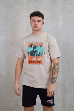 Croyez thermal flamingo t-shirt khaki