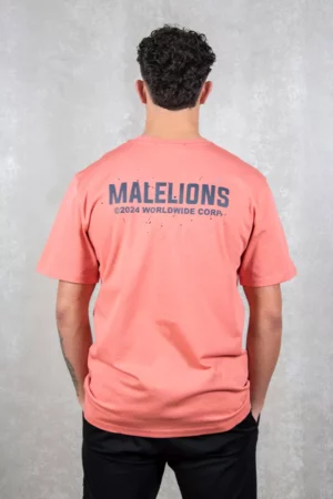 Malelions worldwide paint t-shirt coral 734