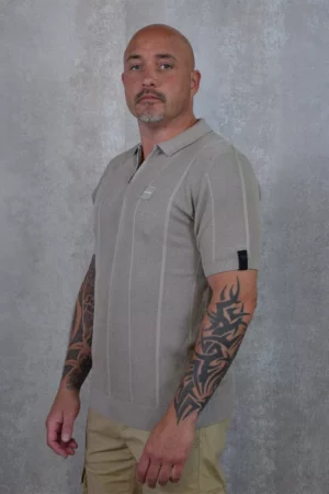 Quotrell arena polo taupe/black