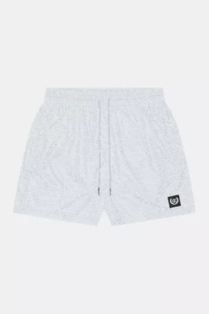 Quotrell monogram swimshorts light blue/white