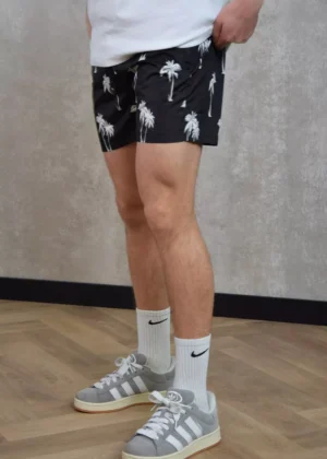 Quotrell palm swimshort black/white