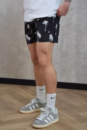 Quotrell palm swimshort black/white