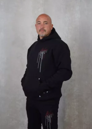 Malelions oversized painter hoodie 476 black/burgundy