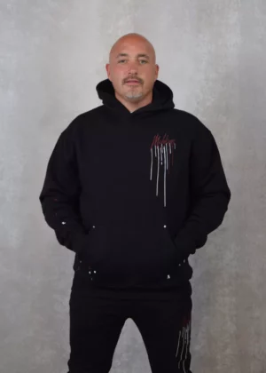 Malelions oversized painter hoodie 476 black/burgundy