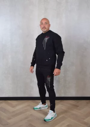 Malelions regular painter sweatpants 476 black/burgundy