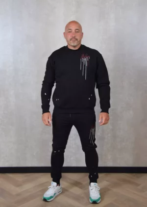Malelions regular painter sweatpants 476 black/burgundy