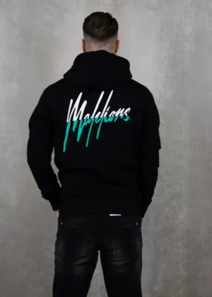 Malelions split hoodie black/turquoise