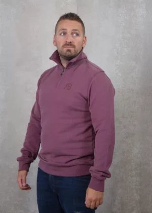 AB Lifestyle diamond half-zip sweater eggplant