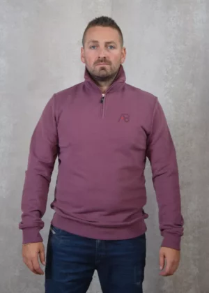 AB Lifestyle diamond half-zip sweater eggplant