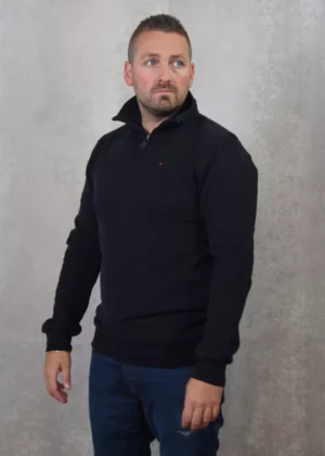 AB Lifestyle diamond half-zip sweater jet black