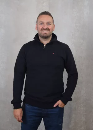 AB Lifestyle diamond half-zip sweater jet black