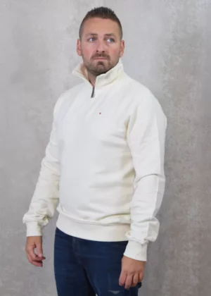 AB Lifestyle diamond half-zip sweater off white