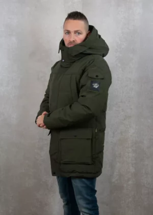 Black Bananas commander parka jacket green