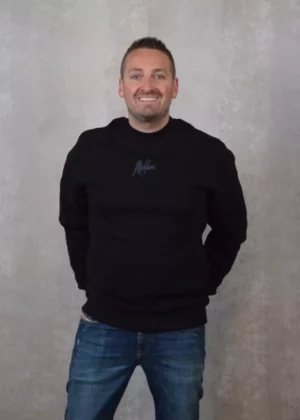 Malelions striped signature sweater FW24 488 black/blue slate