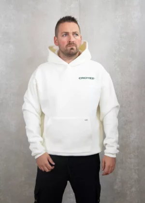 Croyez family owned business hoodie off-white/dark green