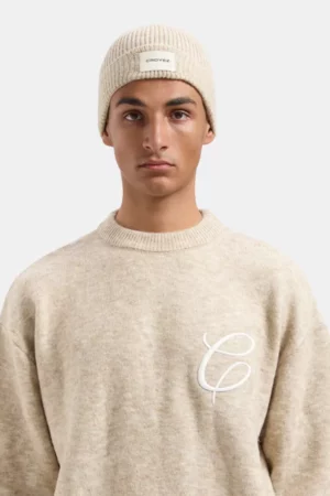Croyez label beanie beige