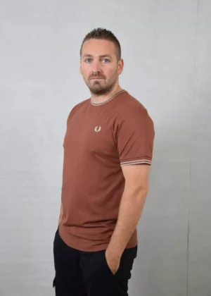 Fred Perry m1588 w52 whisky brown/porrige marl
