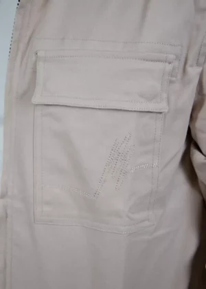 Malelions cotton zip overshirt 336 taupe