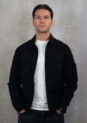 Malelions cotton zip overshirt 900 black