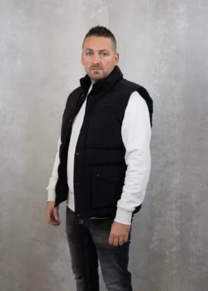 Malelions crinkle padded vest 900 black