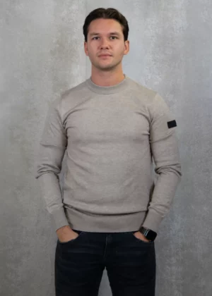 Malelions knitted crewneck 336 taupe
