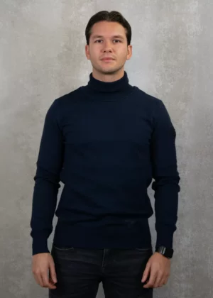 Malelions knitted turtleneck 303 navy