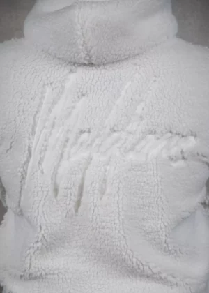 Malelions sherpa signature hoodie 333 off-white