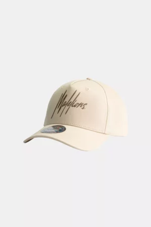 Malelions striped signature cap 120 beige