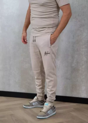 Malelions striped signature sweatpant 120 beige