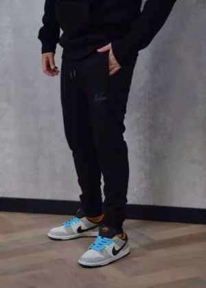 Malelions striped signature sweatpant 488 black/blue slate