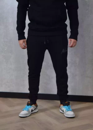 Malelions striped signature sweatpant 488 black/blue slate