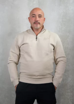 Malelions turtle half zip sweater beige