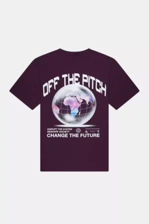 OFF THE PITCH globe regular tee 304 dark wine