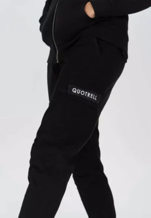 Quotrell casablanca cargo pants black/white