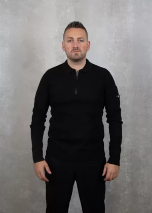 Quotrell chief knitted polo black