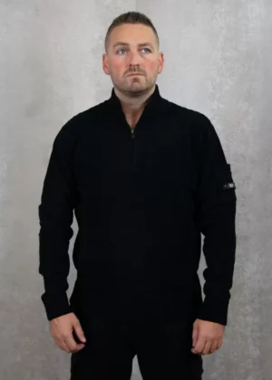 Quotrell combat knitted halfzip black