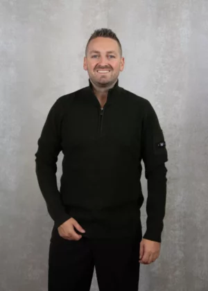 Quotrell d'azur knitted halfzip army