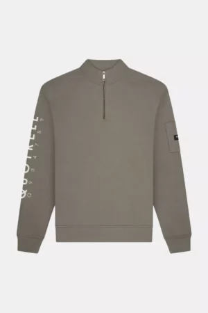 Quotrell defender halfzip faded olive/white