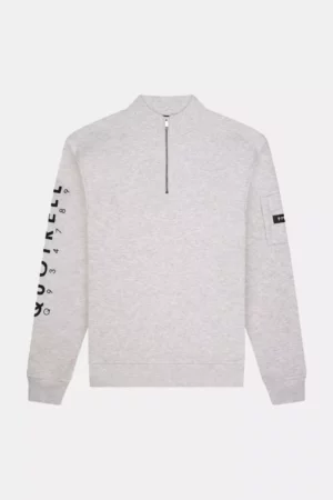 Quotrell defender halfzip light grey melee/bla
