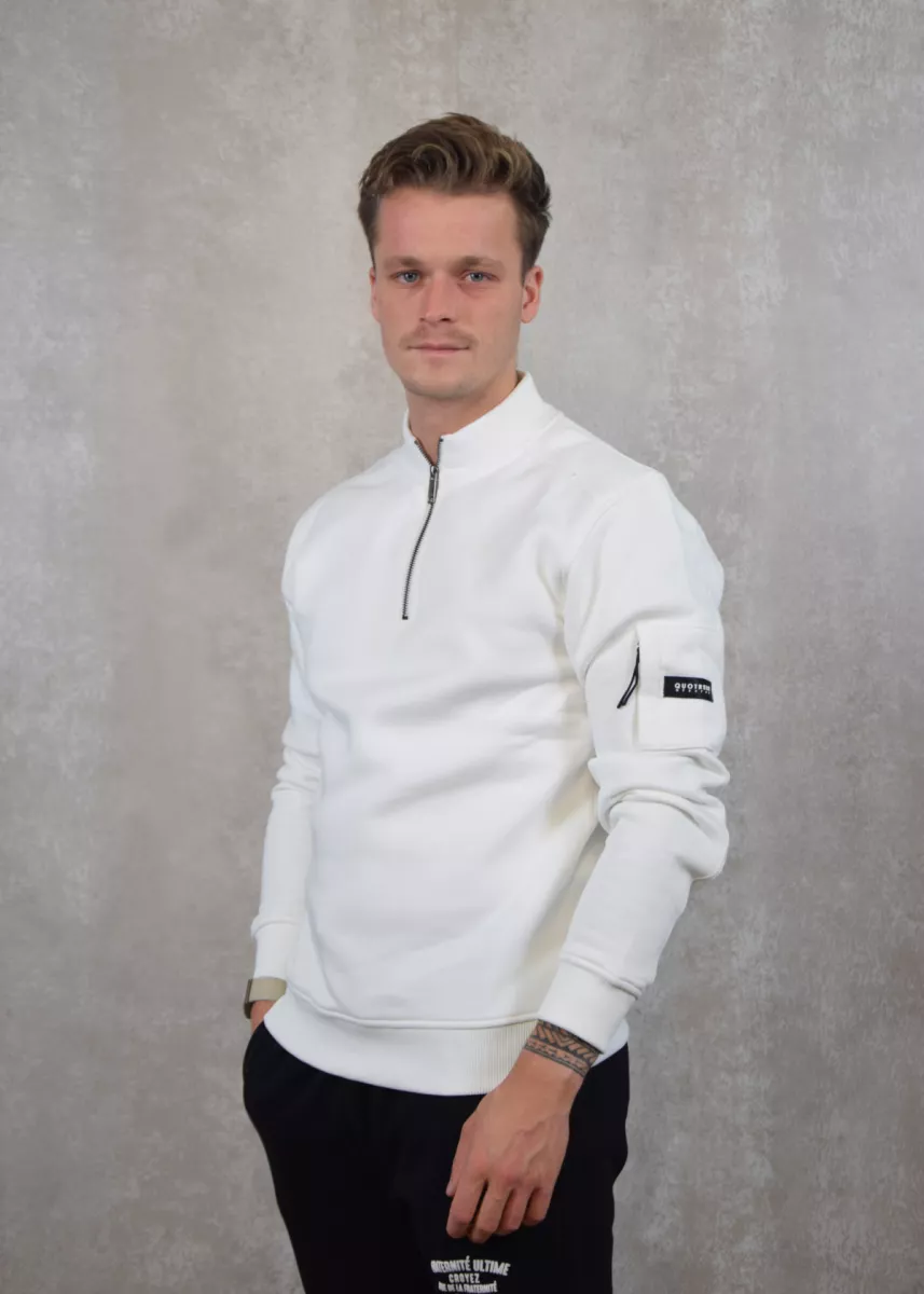 Quotrell defender halfzip off white/black