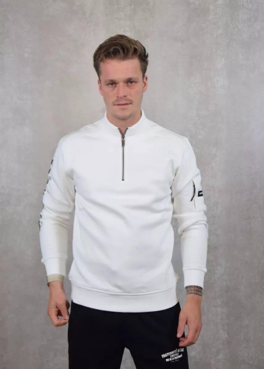 Quotrell defender halfzip off white/black