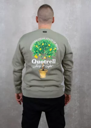 Quotrell limone crewneck faded olive/white