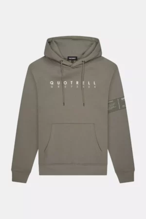 Quotrell omega hoodie faded olive/white