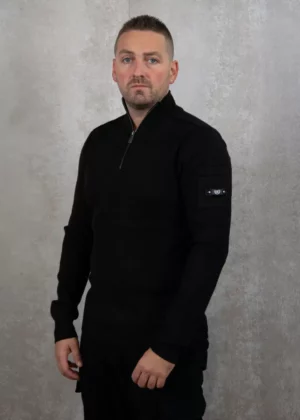 Quotrell palace knitted halfzip black