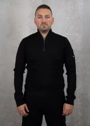 Quotrell palace knitted halfzip black