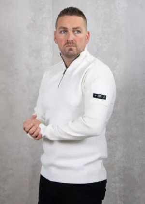 Quotrell palace knitted halfzip ecru
